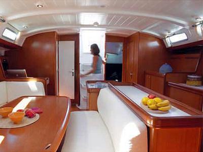 Salon of Lui, a Beneteau Cyclades 50.5 sailboat at Athens, Greece