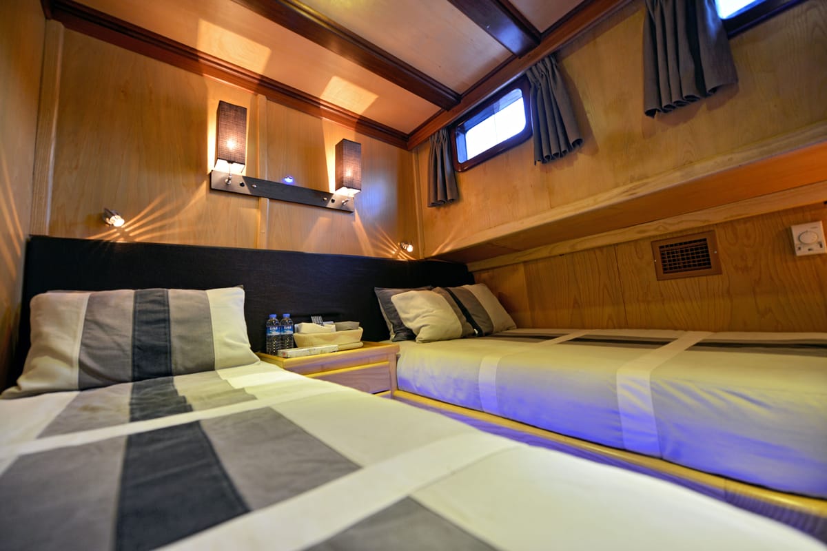 Cabin on Derin Deniz, a Gulet Gulet gulet at Marmaris, Turkey