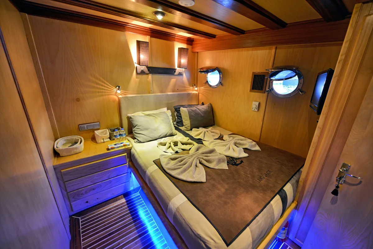Cabin on Derin Deniz, a Gulet Gulet gulet at Marmaris, Turkey