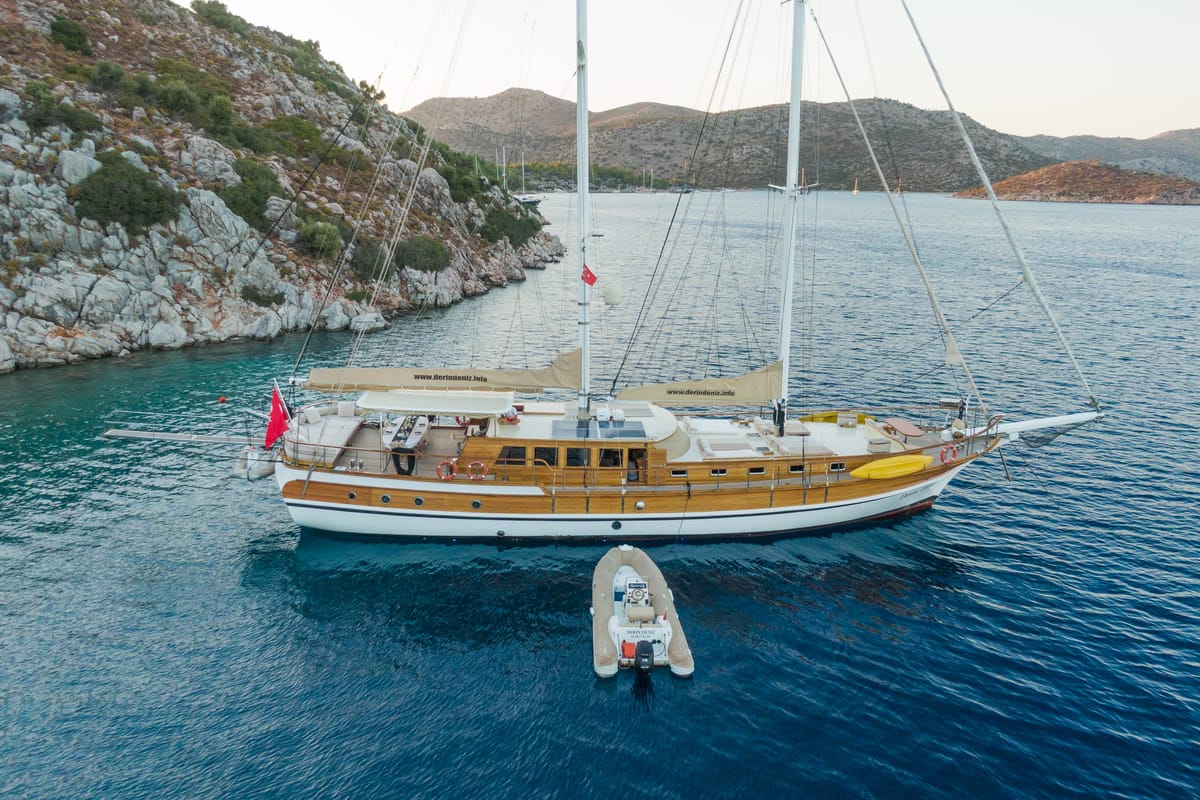 Salon of Derin Deniz, a Gulet Gulet gulet at Marmaris, Turkey