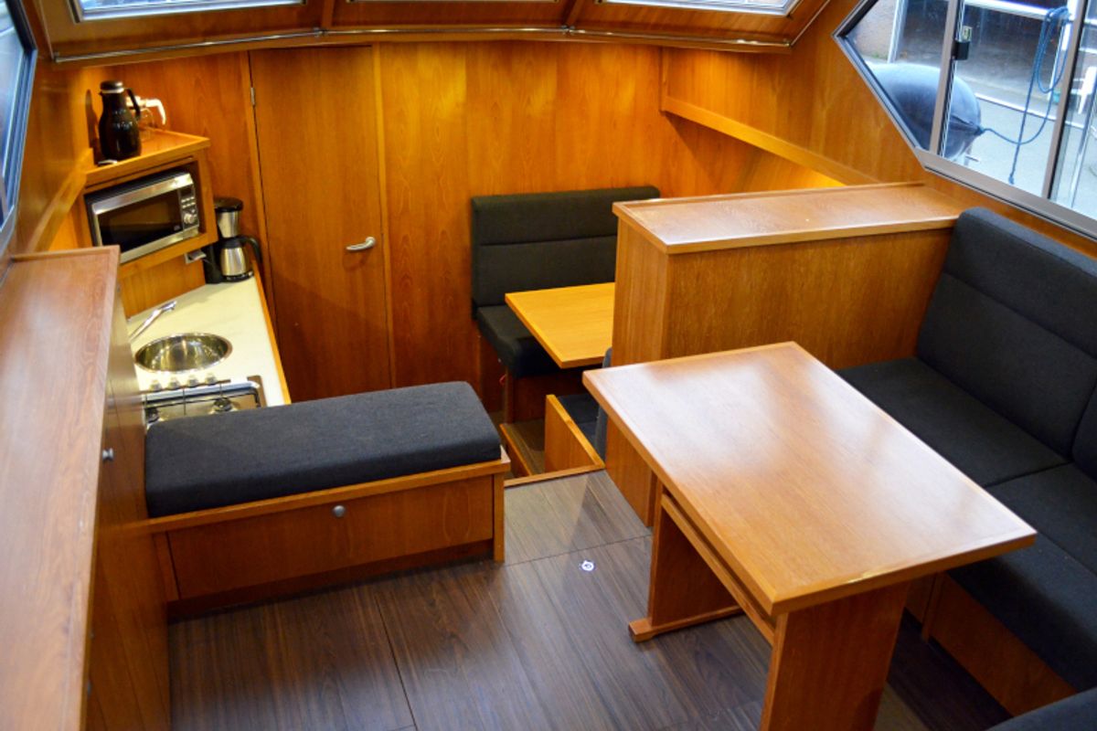 Salon of Drait 132, a De Drait Renal 36 motorboat at Drachten, Netherlands