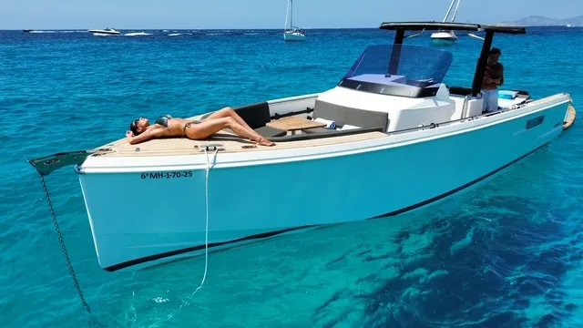 Fjord 38 Express, a Fjord Fjord 38 Express motorboat at Ibiza, Spain
