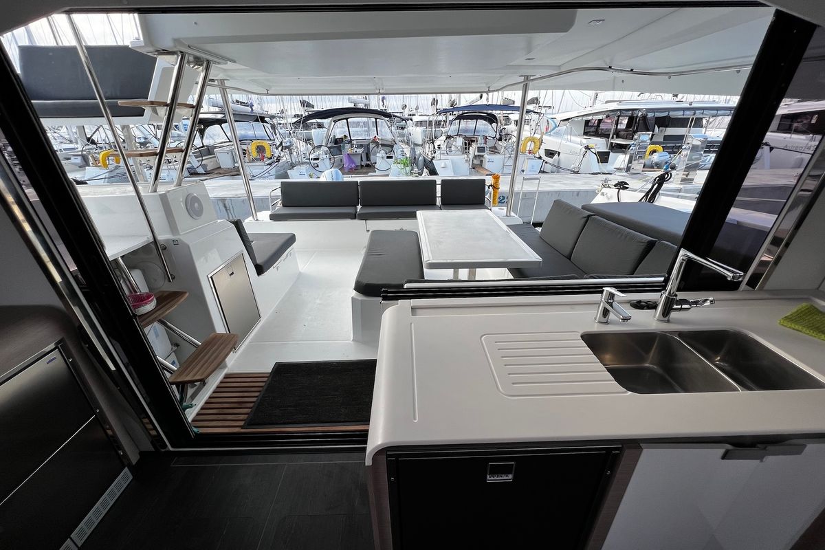 Salon of Santa Maria, a Fountaine Pajot Elba 45 catamaran at Općina Sukošan, Croatia
