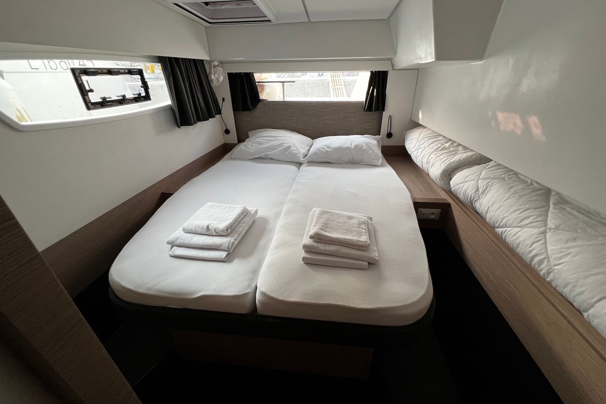 Cabin on Santa Maria, a Fountaine Pajot Elba 45 catamaran at Općina Sukošan, Croatia