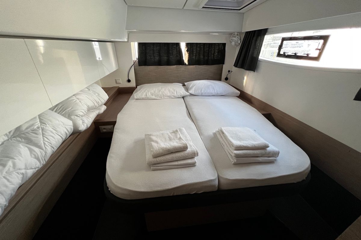 Cabin on Santa Maria, a Fountaine Pajot Elba 45 catamaran at Općina Sukošan, Croatia