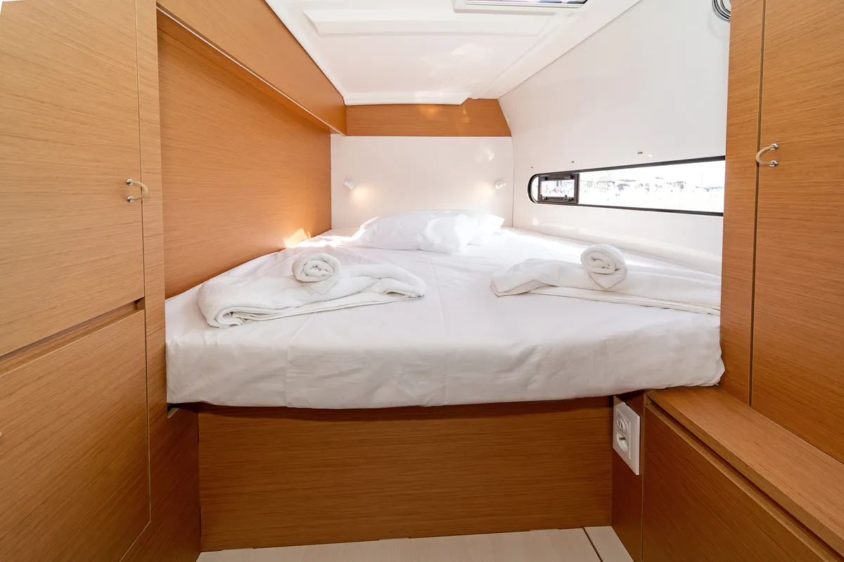 Cabin on Luna, a Excess 11 catamaran at Gouvia, Greece
