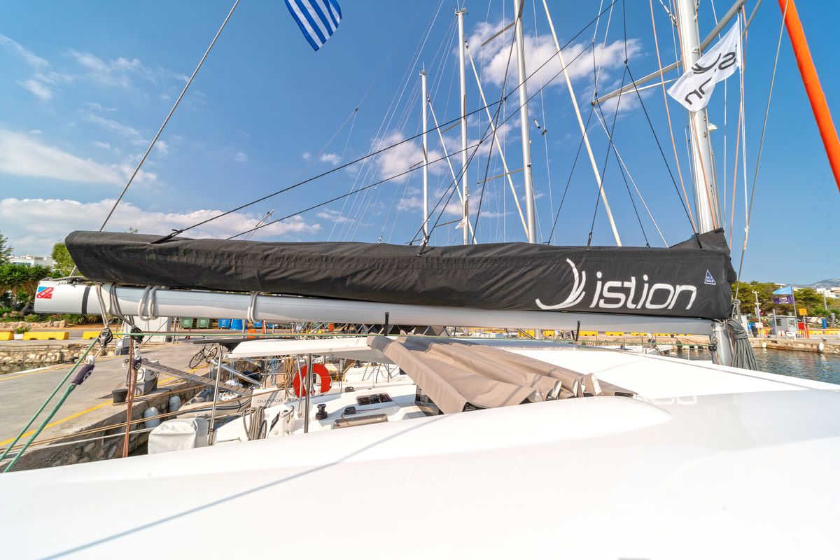 Luna, a Excess 11 catamaran at Gouvia, Greece