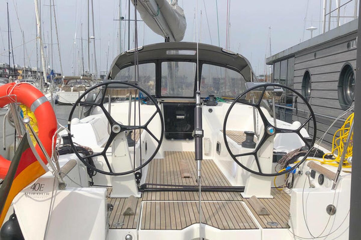 Cockpit of Passion, a Dufour 40E sailboat at Flensburg, Germany