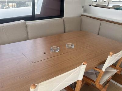 Salon of Neo, a Bali 4.4 catamaran at Seychelles, Eden Island Marina, Seychelles