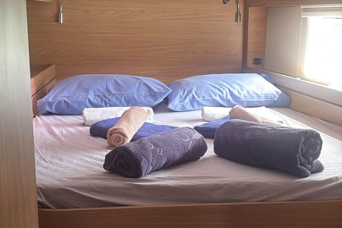 Cabin on Neo, a Bali 4.4 catamaran at Seychelles, Eden Island Marina, Seychelles