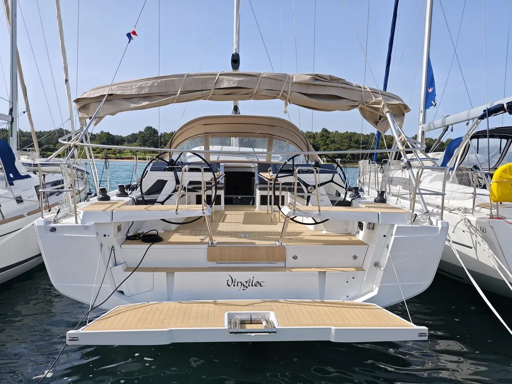 Exterior view of Vingilot - OW, a Hanse Yachts Hanse 460 sailboat at Općina Medulin, Croatia