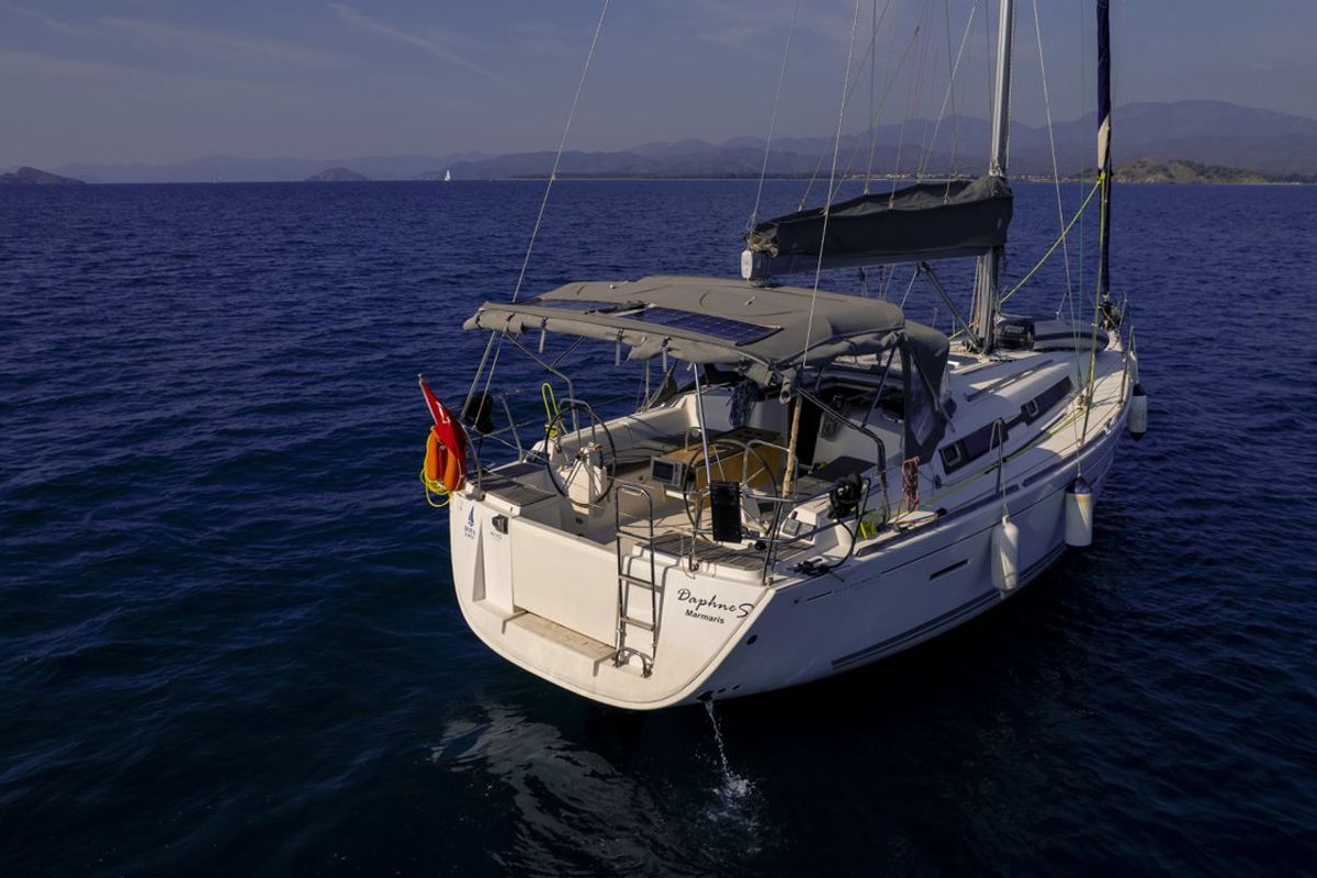 Exterior view of Daphne-S, a Dufour 405 GL sailboat at Fethiye, Turkey