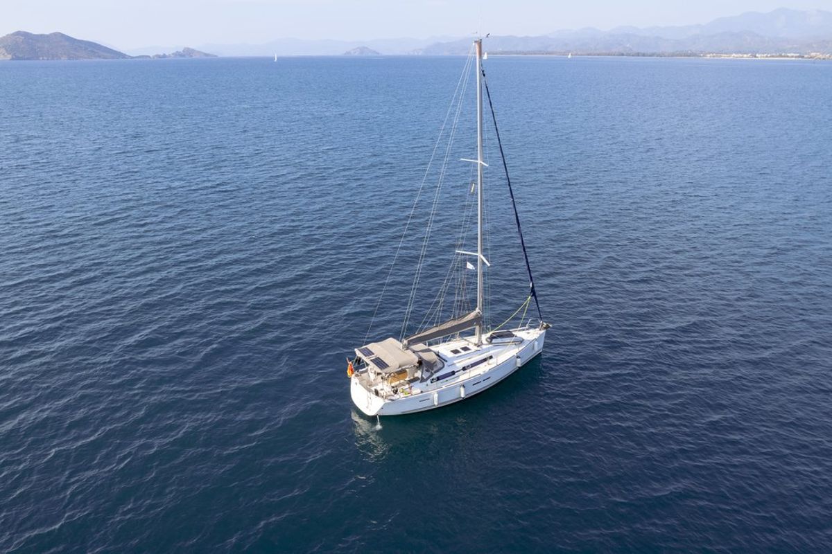 Exterior view of Daphne-S, a Dufour 405 GL sailboat at Fethiye, Turkey