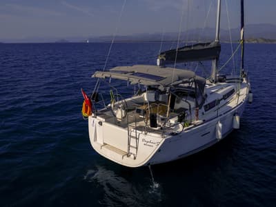 Deck of Daphne-S, a Dufour 405 GL sailboat at Fethiye, Turkey