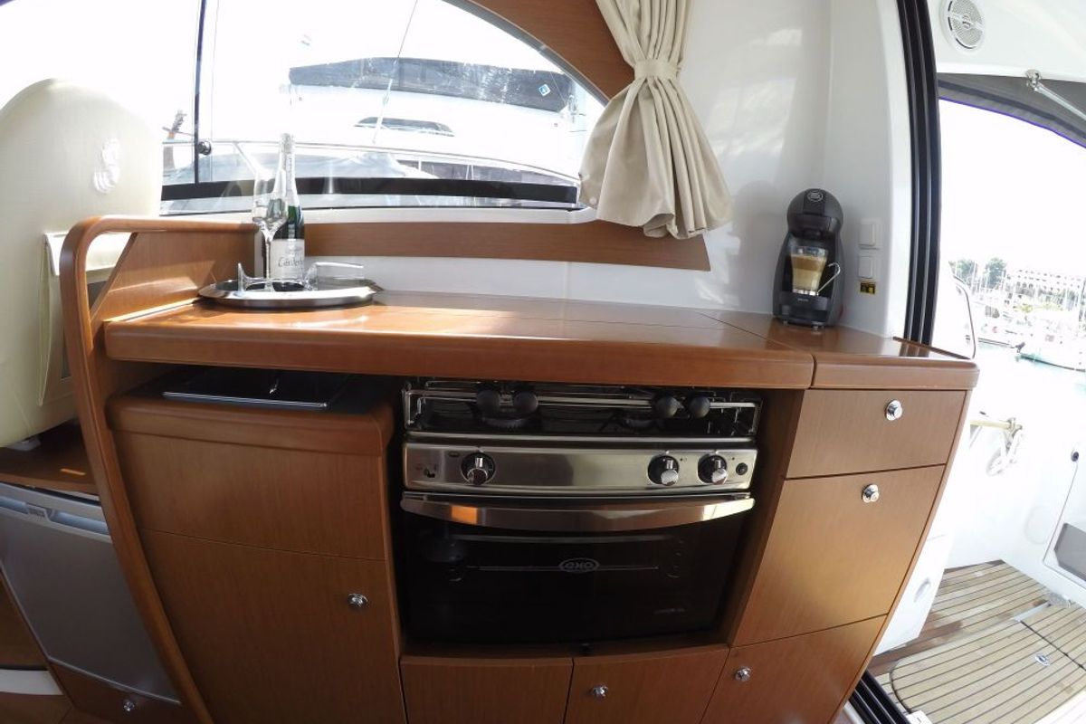 Galley of Lumar, a Beneteau Antares 30 motorboat at Split, Croatia