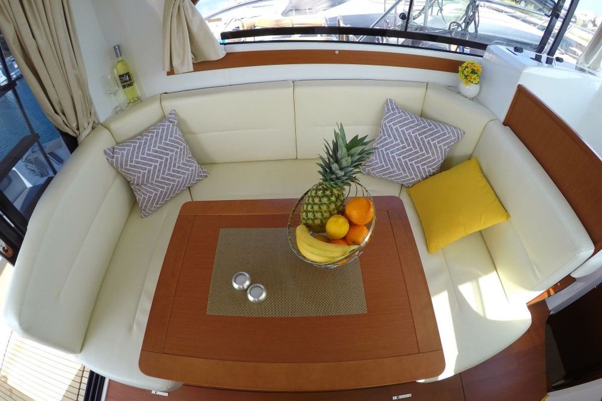 Salon of Lumar, a Beneteau Antares 30 motorboat at Split, Croatia