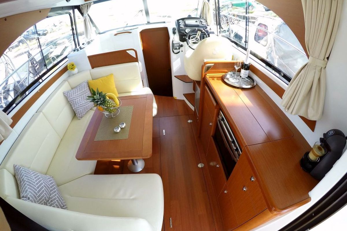 Salon of Lumar, a Beneteau Antares 30 motorboat at Split, Croatia