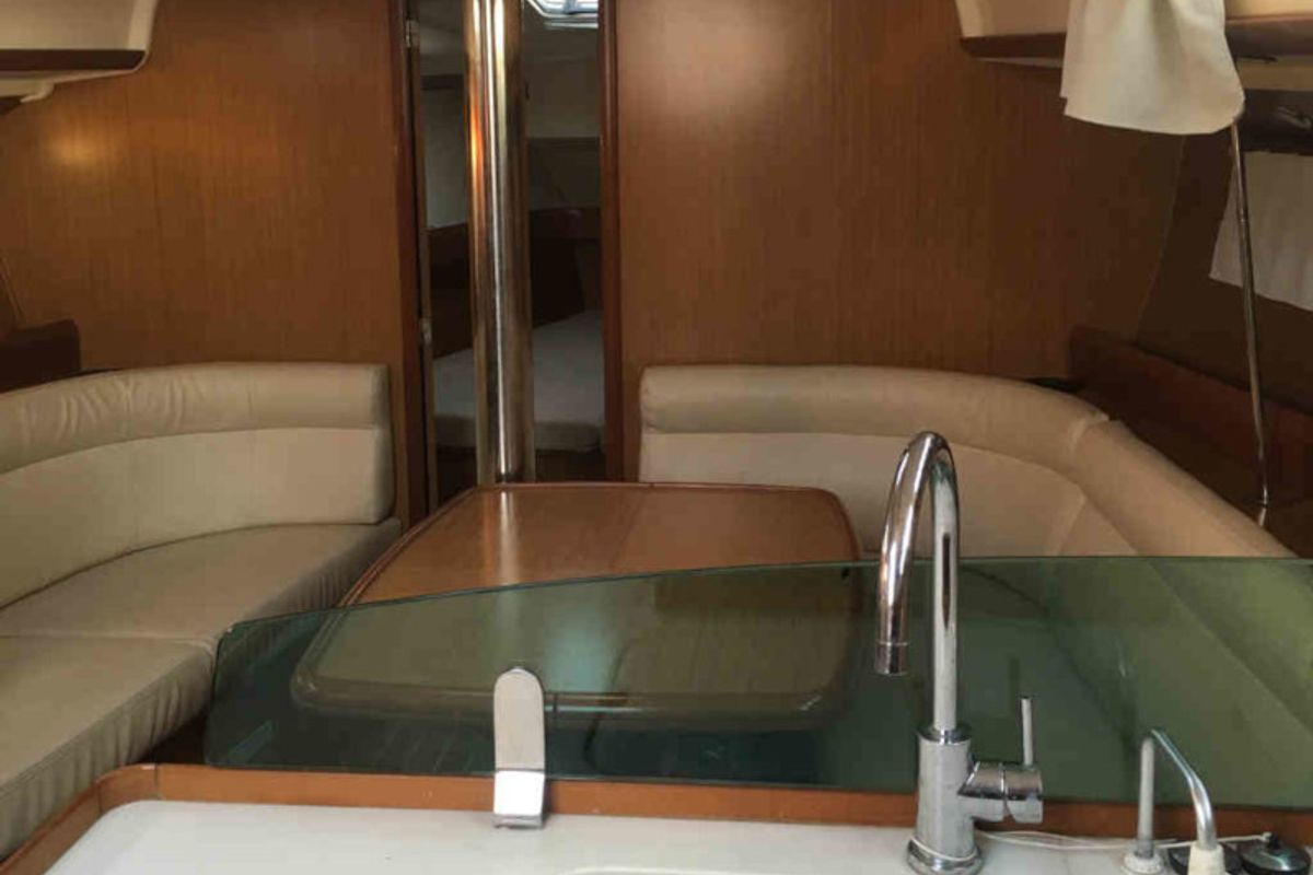 Salon of Sofia, a Jeanneau Sun Odyssey 39i sailboat at Preveza, Greece