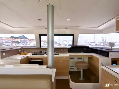 Galley of Dafne, a Bali 4.1 catamaran at Cannigione, Italy