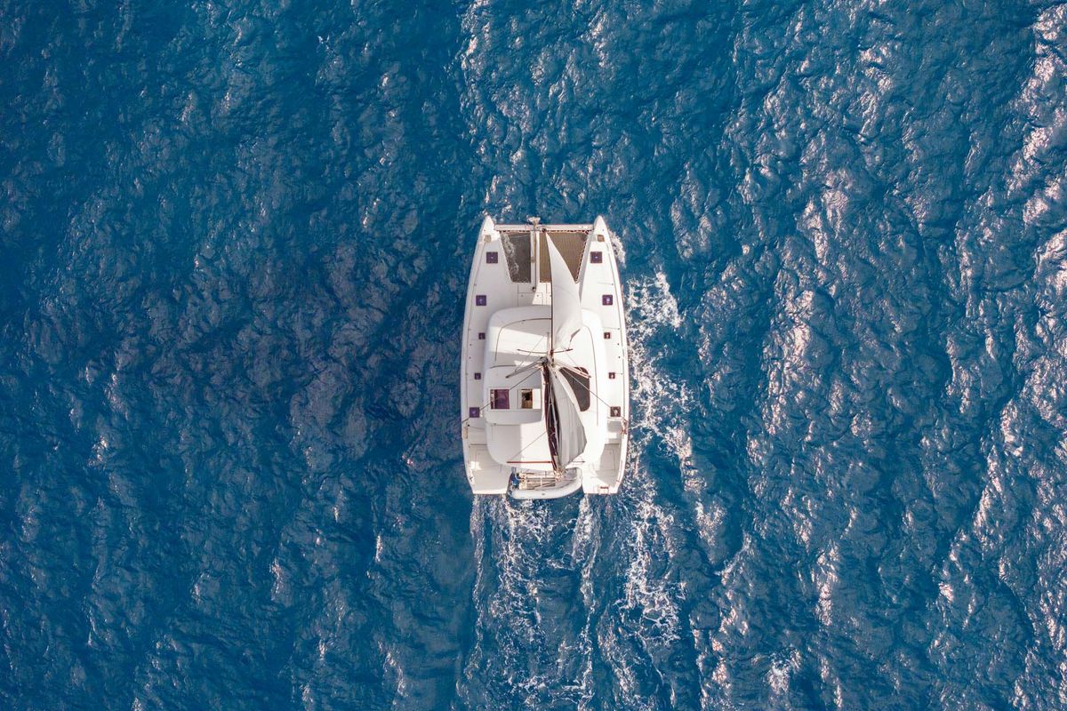Exterior view of Arctic Fantasy II, a Lagoon 42 catamaran at Road Town, British Virgin Islands