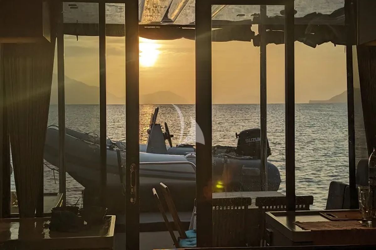 Salon of Aegeus, a Lagoon 51 catamaran at Athens, Greece