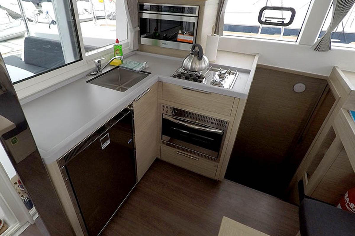 Galley of Tom Cat, a Lagoon 40 catamaran at Grad Šibenik, Croatia