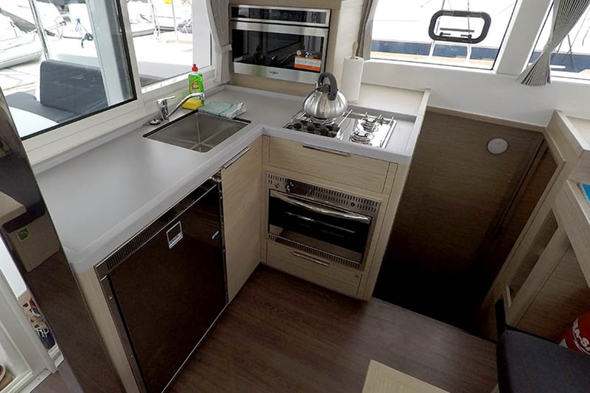 Galley of Tom Cat, a Lagoon 40 catamaran at Grad Šibenik, Croatia