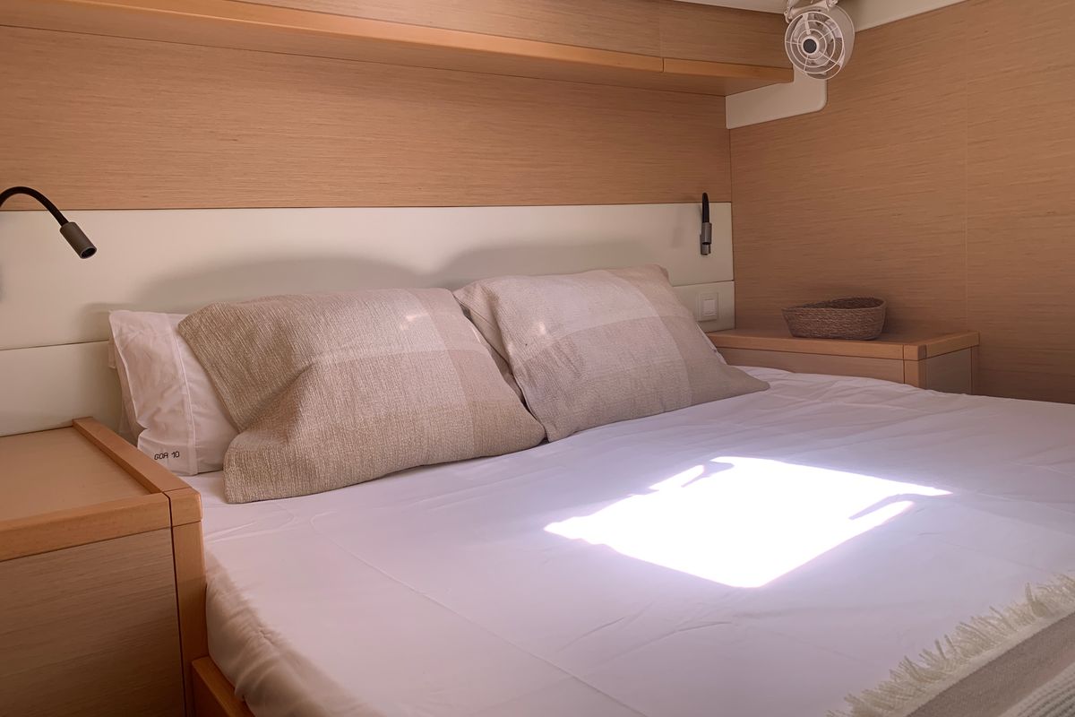 Cabin on GOA 10, a Lagoon 52 catamaran at Santa Eulària des Riu, Spain