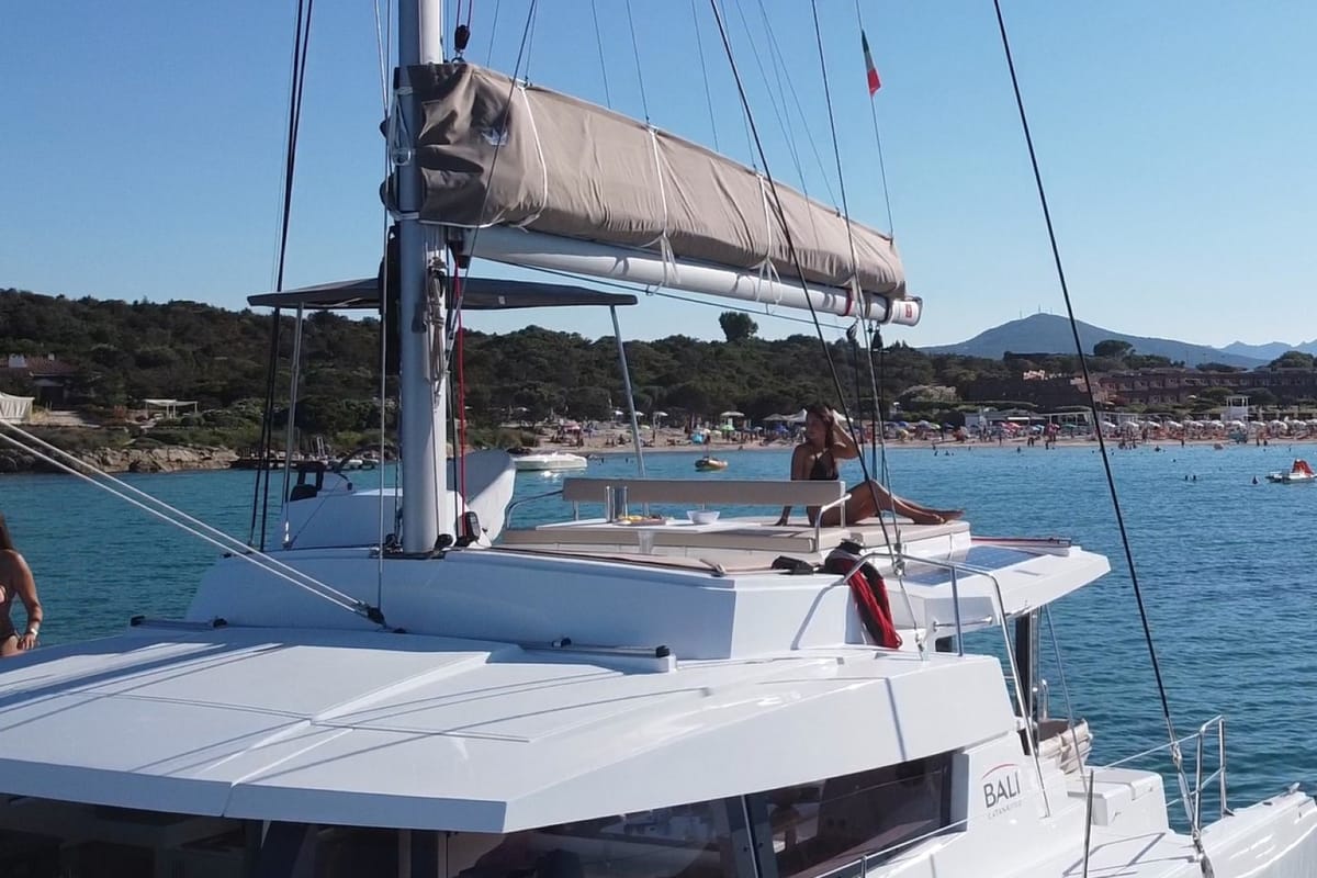 Hogwarts, a Bali 4.3 catamaran at Olbia, Italy