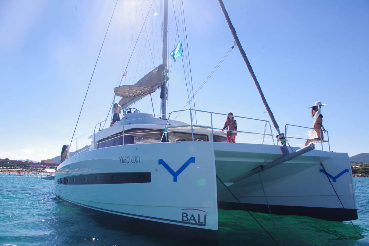 Hogwarts, a Bali 4.3 catamaran at Olbia, Italy