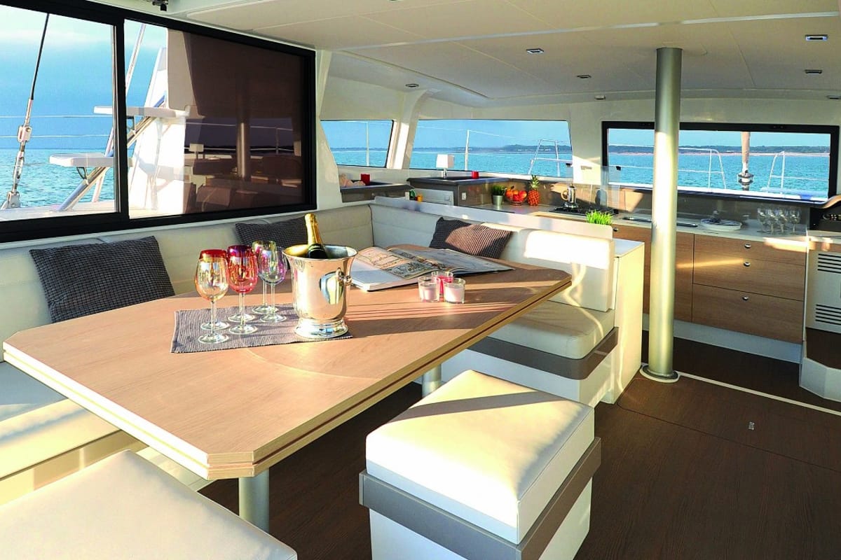 Hogwarts, a Bali 4.3 catamaran at Olbia, Italy