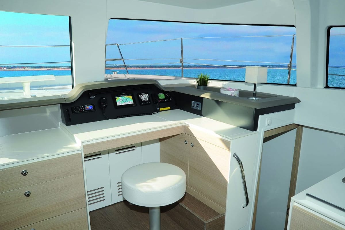 Hogwarts, a Bali 4.3 catamaran at Olbia, Italy