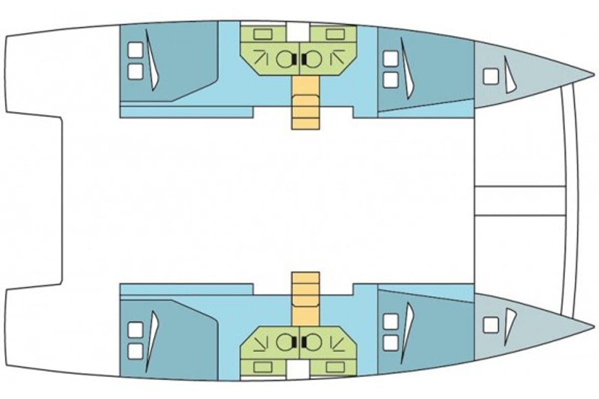 Hogwarts, a Bali 4.3 catamaran at Olbia, Italy