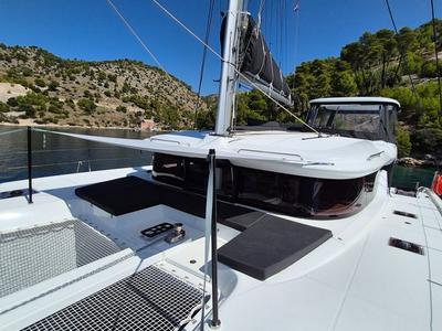 Deck of Stela, a Lagoon 43 catamaran at Seget Donji, Croatia