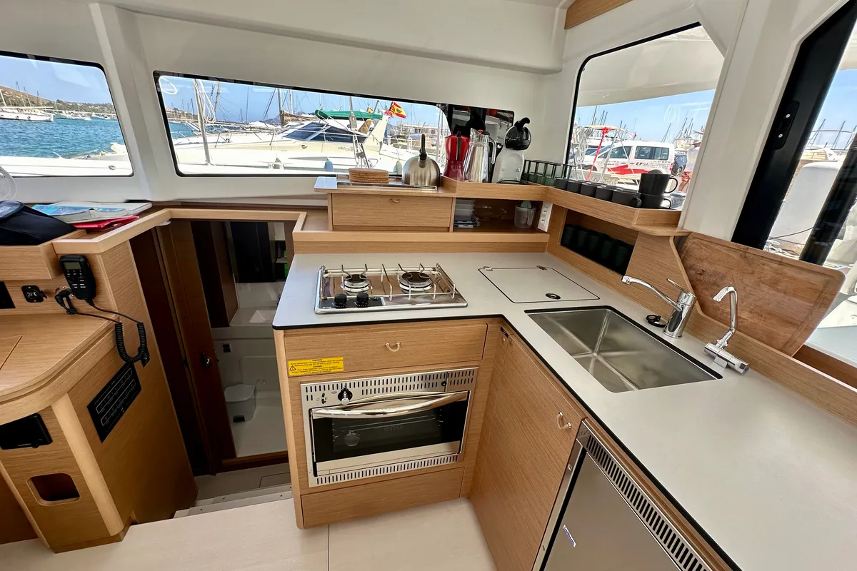 Galley of Floki, a Excess 11 catamaran at Port de Pollença, Spain