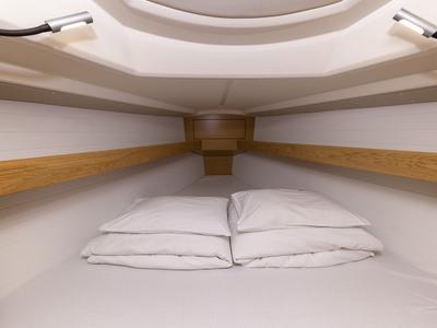 Cabin on Lena, a Bavaria Cruiser 34 Style sailboat at Zadar, Croatia