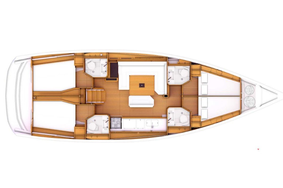 Floor plan of AF-OC40.1, a Jeanneau Sun Odyssey 479 sailboat at Municipal Unit of Lefkada, Greece