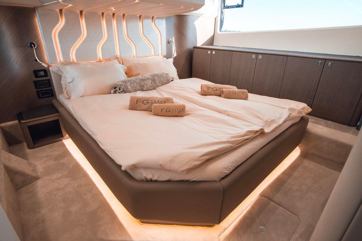 Cabin on FGStar Mini, a Galeon 440 Fly (Diesel) yacht at Seget Donji, Croatia
