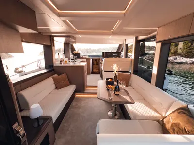 Galley of FGStar Mini, a Galeon 440 Fly (Diesel) yacht at Seget Donji, Croatia