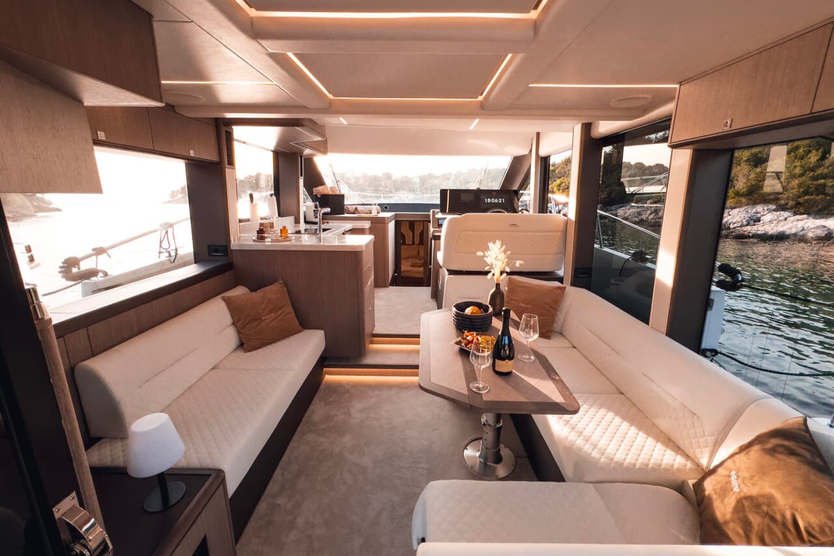 Galley of FGStar Mini, a Galeon 440 Fly (Diesel) yacht at Seget Donji, Croatia