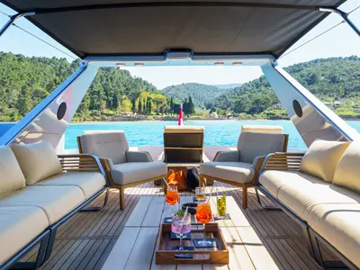 Deck of Phantom, a Gulet Motoryacht yacht at Split, Croatia
