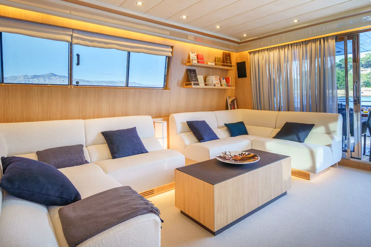 Salon of Phantom, a Gulet Motoryacht yacht at Split, Croatia