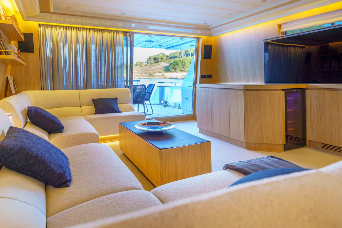 Salon of Phantom, a Gulet Motoryacht yacht at Split, Croatia