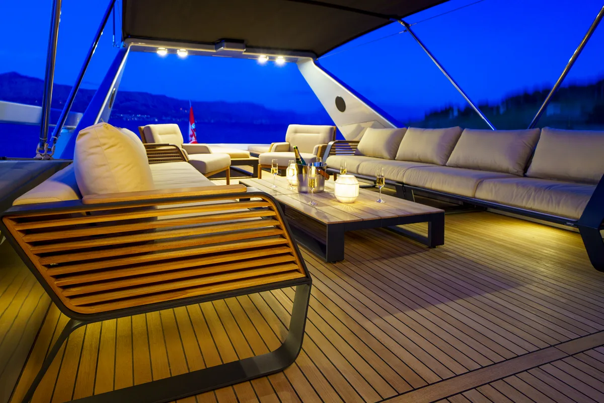 Deck of Phantom, a Gulet Motoryacht yacht at Split, Croatia