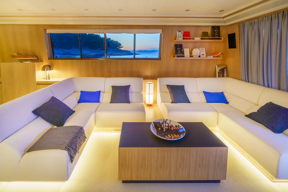 Salon of Phantom, a Gulet Motoryacht yacht at Split, Croatia