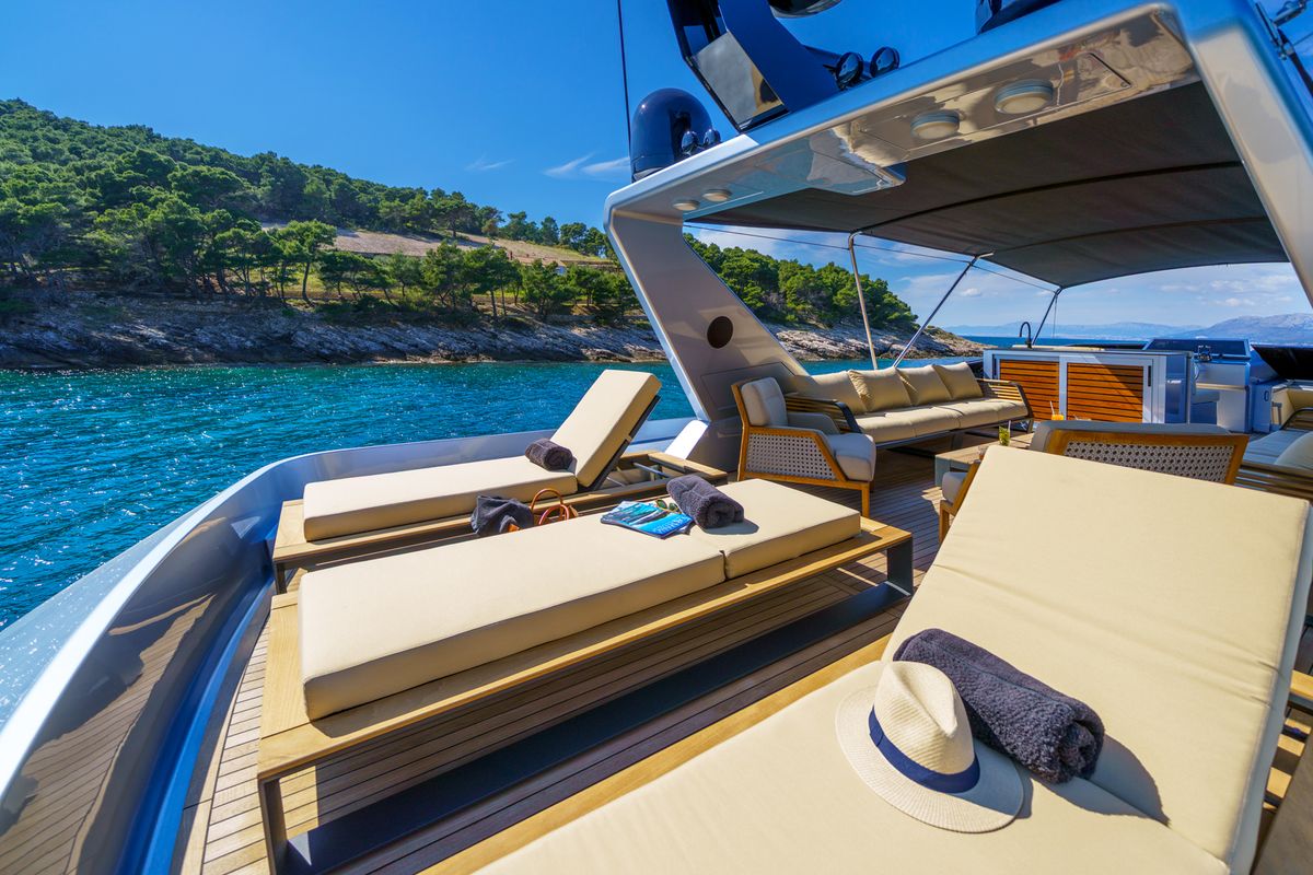 Deck of Phantom, a Gulet Motoryacht yacht at Split, Croatia