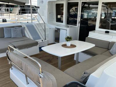 Deck of Adriatic Star, a Lagoon 52 catamaran at Split, Croatia