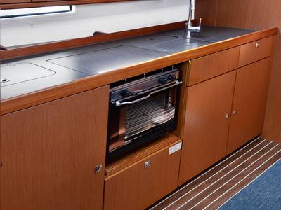 Galley of Dioni, a Bavaria Cruiser 41 sailboat at Preveza, Greece