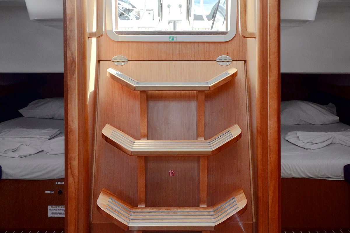 Salon of Dioni, a Bavaria Cruiser 41 sailboat at Preveza, Greece