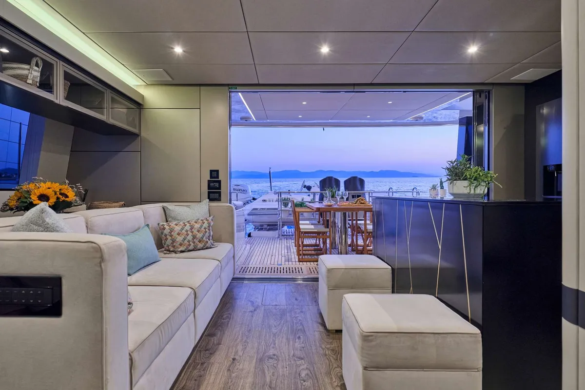 Adara, a Sunreef Yachts Sunreef 50 catamaran at Athens, Greece